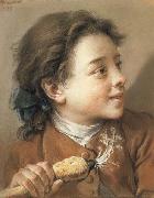 Francois Boucher Boy holding a Parsnip oil painting artist